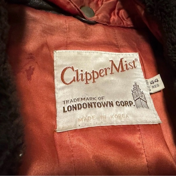 Clipper Mist by London Fog Leather Bomber Jacket Size 44 - Picture 8 of 10